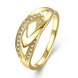 Wholesale Trendy 24K Gold Geometric White CZ Ring TGGPR1110