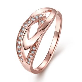 Wholesale Classic Rose Gold Geometric White CZ Ring TGGPR1117