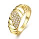 Wholesale Classic 24K Gold Round White CZ Ring TGGPR1124