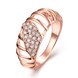 Wholesale Trendy Rose Gold Geometric White CZ Ring TGGPR1130