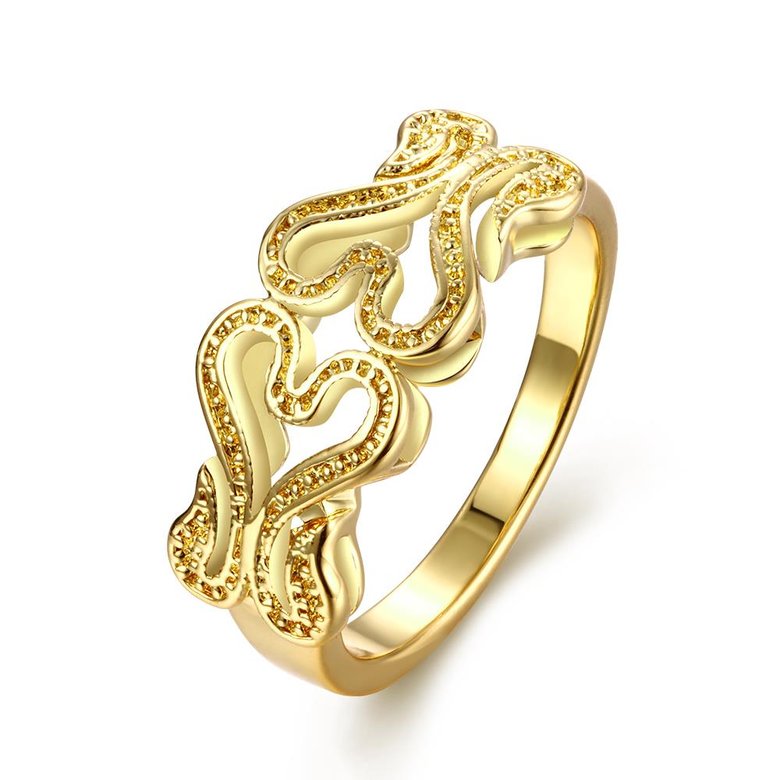 Wholesale Romantic 24K Gold Heart White Ring TGGPR1151
