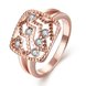 Wholesale Classic Rose Gold Geometric White Rhinestone Ring TGGPR1214