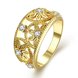 Wholesale Classic 24K Gold Round White CZ Ring TGGPR1221