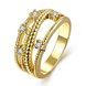 Wholesale Trendy 24K Gold Geometric White CZ Ring TGGPR1235