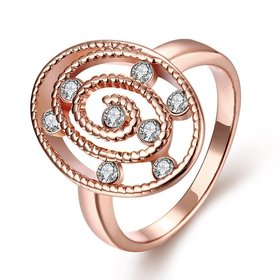 Wholesale Romantic Rose Gold Oval White CZ Ring TGGPR1305