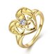 Wholesale Trendy 24K Gold Heart White CZ Ring TGGPR1312