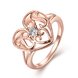 Wholesale Trendy Rose Gold Heart White CZ Ring TGGPR1319