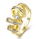 Wholesale Trendy 24K Gold Geometric White CZ Ring TGGPR1326