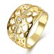 Wholesale Classic 24K Gold Geometric White CZ Ring TGGPR1350