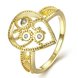 Wholesale Classic 24K Gold Water Drop White CZ Ring TGGPR1380