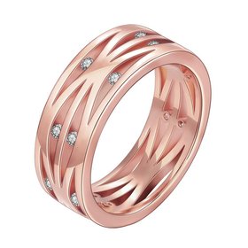 Wholesale Classic Rose Gold Round White CZ Ring TGGPR1394