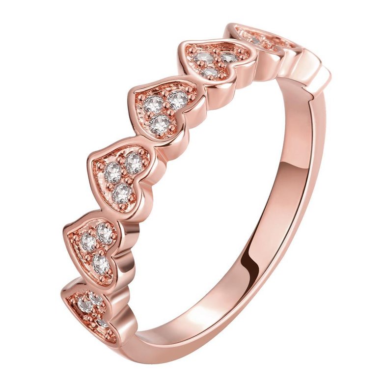 Wholesale Classic Rose Gold Heart White CZ Ring TGGPR1459