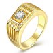 Wholesale Classic 24K Gold Geometric White CZ Ring TGGPR1483