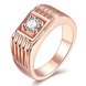 Wholesale Classic Rose Gold Geometric White CZ Ring TGGPR1489