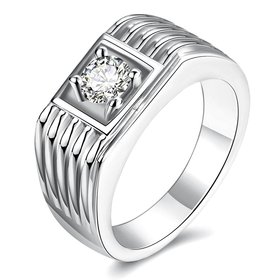 Wholesale Classic Platinum Geometric White CZ Ring TGGPR1495