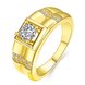 Wholesale Trendy 24K Gold Geometric White CZ Ring Fine Jewelry Wedding Anniversary Party  Gift TGGPR243