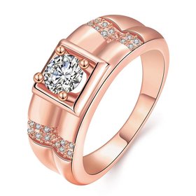 Wholesale Fashion hot sale jewelry China Casual/Sporty Rose Gold Geometric White CZ Ring TGGPR250