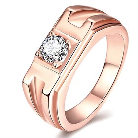 Wholesale Hot sale jewelry China Casual/Sporty rose gold Geometric White CZ Ring TGGPR270