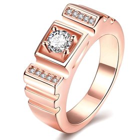 Wholesale Hot sale jewelry China Casual/Sporty rose gold Geometric White CZ Ring TGGPR290