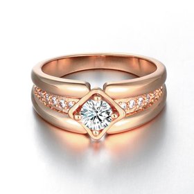 Wholesale Classic Trendy Design 24K gold Geometric White CZ Ring for man fashion jewelry TGGPR376