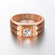 Wholesale Classic Rose Gold Geometric White CZ Ring TGGPR394