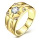 Wholesale Classic Trendy Design 24K gold Geometric White CZ Ring  for man ring Engagement ring jewelry TGGPR423