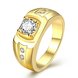 Wholesale Classic 24K Gold Geometric White CZ Ring TGGPR447