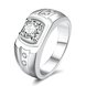 Wholesale Classic Romantic Platinum Geometric White CZ Ring for man Fashion Simple Stylish Jewelry TGGPR459