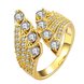 Wholesale Classic 24K Gold Geometric White CZ Ring TGGPR495