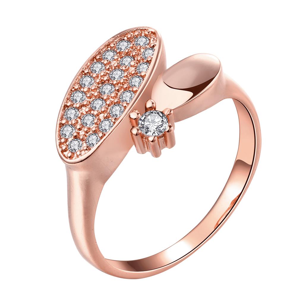 Wholesale Classic Rose Gold Round White CZ Ring TGGPR577