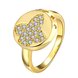 Wholesale Classic 24K Gold Round White CZ Ring TGGPR595
