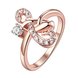 Wholesale Classic Rose Gold Geometric White CZ Ring TGGPR635