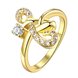 Wholesale Classic 24K Gold Geometric White CZ Ring TGGPR640