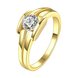 Wholesale Classic 24K Gold Geometric White CZ Ring TGGPR686