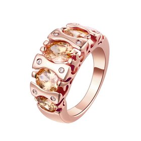 Wholesale Classic Rose Gold Geometric Brown CZ Ring TGGPR870