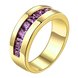 Wholesale Classic 24K Gold Geometric Purple CZ Ring TGGPR885