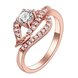 Wholesale Classic Rose Gold Heart White CZ Ring TGGPR931