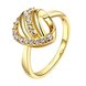 Wholesale Classic 24K Gold Heart White CZ Ring TGGPR966