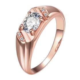 Wholesale Classic Rose Gold Round White CZ Ring TGGPR973