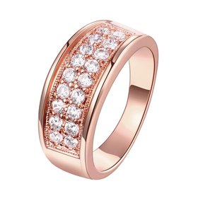 Wholesale Classic Rose Gold Round White CZ Ring TGGPR1012
