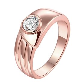 Wholesale Classic Rose Gold Round White CZ Ring TGGPR1026
