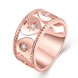 Wholesale Trendy Rose Gold Geometric White CZ Ring TGGPR1063