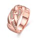 Wholesale Romantic Rose Gold Geometric White CZ Ring TGGPR1084