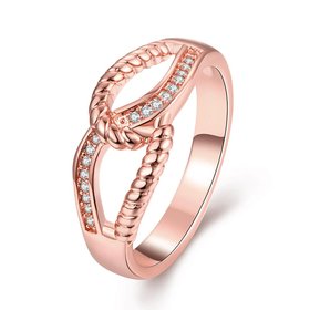 Wholesale Classic Rose Gold Geometric White CZ Ring TGGPR1187