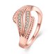 Wholesale Romantic Rose Gold Geometric White CZ Ring TGGPR1201