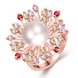 Wholesale Classic Rose Gold Plant Multicolor CZ Ring TGGPR1298