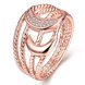 Wholesale Classic Rose Gold Moon White CZ Ring Fine Jewelry Wedding Anniversary Party  Gift TGGPR216