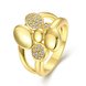 Wholesale Hot sale jewelry from China Trendy 24K Gold Heart White CZ Ring  TGGPR264