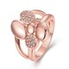 Wholesale Trendy Rose Gold Geometric White CZ Ring TGGPR271