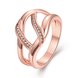 Wholesale Luxury Design  rose Gold Geometric White CZ Ring Classic wedding jewelry TGGPR328